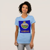 カンザス州旗ウィメンズスリムフィット Tシャツ (正面フル)