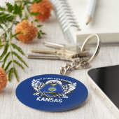 カンザス州旗オフロードアドベンチャー4 x 4 キーホルダー (側面)