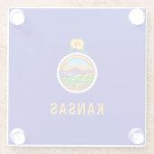 カンザス州旗デザインデコール ガラスコースター (裏面)