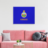 カンザス州旗デザイン キャンバスプリント (インサイチュ (リビング))
