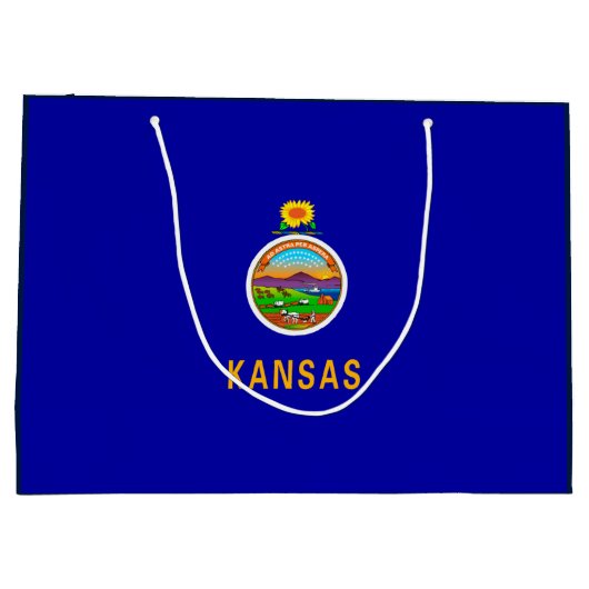カンザス州旗デザイン ラージペーパーバッグ (裏面)