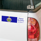 カンザス州旗ハッピーバースデーアメリカ！ バンパーステッカー (トラック上)