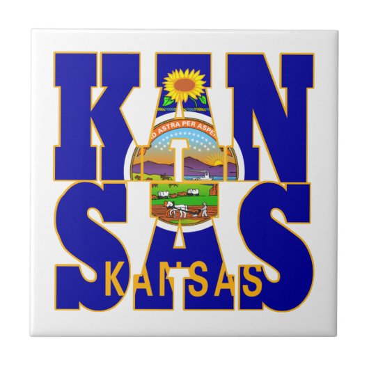 カンザス州旗文字 タイル (正面)