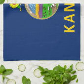 カンザス州旗 キッチンタオル (折り畳み)