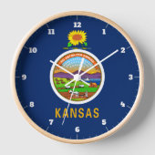 カンザス州旗 壁時計 (正面)