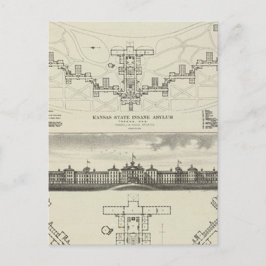 カンザス州狂のアシルム ポストカード (正面)