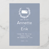 カンザス州行先結婚式 箔招待状 (正面)