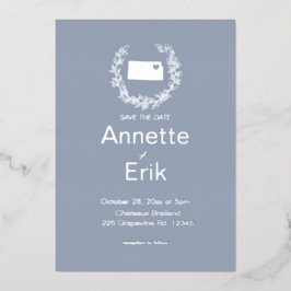 カンザス州行先結婚式 箔招待状