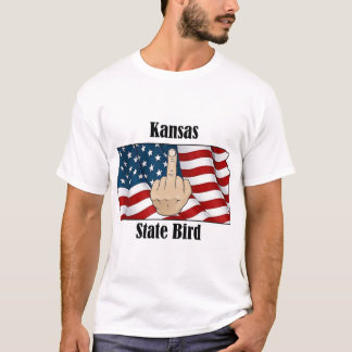 カンザス州鳥Tシャツ中指フラグ Tシャツ