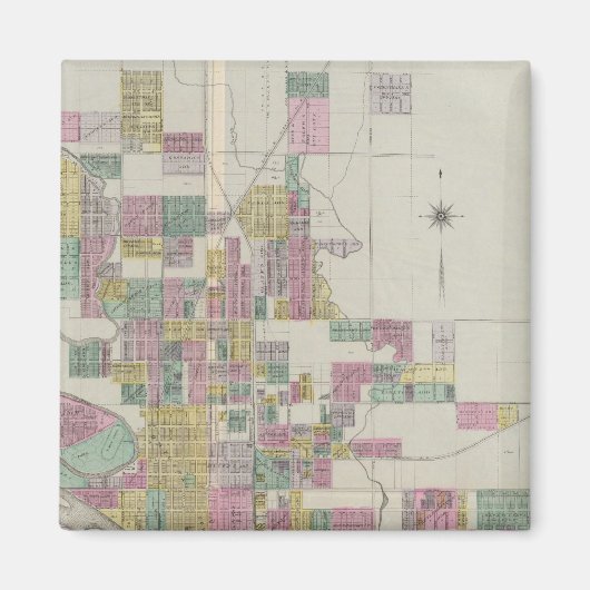 カンザス州，ウィチタの地図 マグネット (正面)
