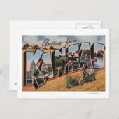 カンザス州（トラクター&ヘイベイラーシーン） ポストカード (正面/裏面)