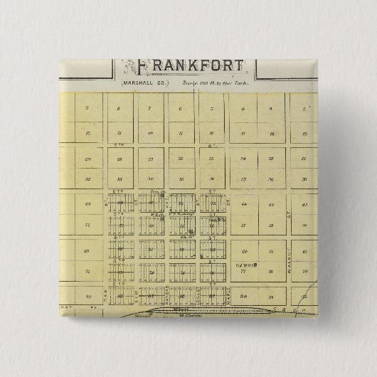 カンザス州、ホームシティ、ブレーメン、ハーキマー、フランクフルト 缶バッジ (正面)