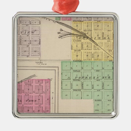 カンザス州、秋·リバー、ハミルトン、クライマックス、リース メタルオーナメント (正面)