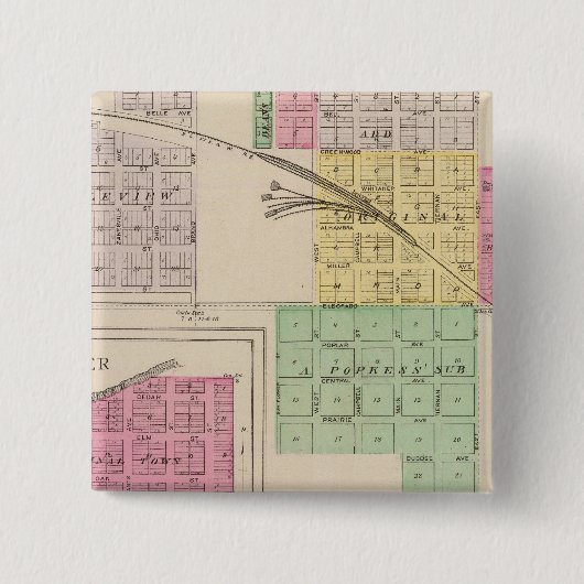 カンザス州、秋·リバー、ハミルトン、クライマックス、リース 缶バッジ (正面)