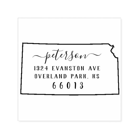 カンザス差出人住所スタンプ自己インキング セルフインキングスタンプ (デザイン)