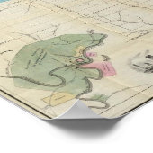 カンザス東部の地図 ポスター (角)