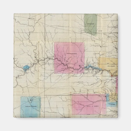 カンザス東部の地図 マグネット (正面)