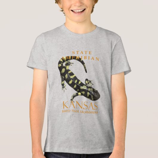 カンザス準州の両生類 トラフサンショウウオ トライブレンドTシャツ (正面)
