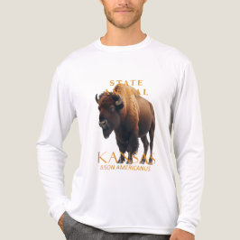 カンザス準州の動物 バイソン アメリカヌス トライブレンドTシャツ