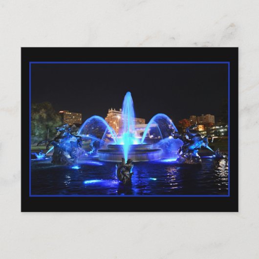 カンザス王室のシティーのBlue J.C.ニコルズ・ファウンテン ポストカード (正面)