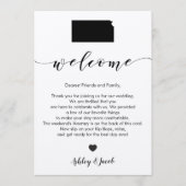 カンザス結婚のウェルカムレター&旅程カード プログラム (正面)