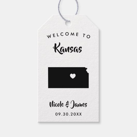 カンザス結婚ウェルカムバッグラベルforホテルゲストズ ギフトタグ (正面)