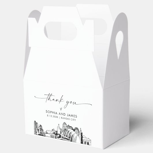 カンザス結婚シティーパーソナライズされたの受賞箱 フェイバーボックス (オープン)