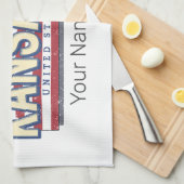 カンザス統一された州レトロ州マップヴィンテージUSA キッチンタオル (四つ折り)