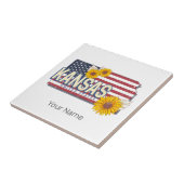 カンザス統一された州レトロ州マップヴィンテージUSA タイル (側面)