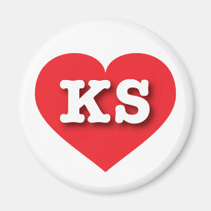 カンザス赤いハート- I love KS マグネット