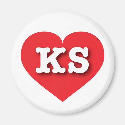 カンザス赤いハート- I love KS マグネット (正面)