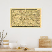 カンザス鉄道地図1897 ポスター (キッチン)