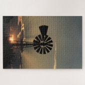 カンザス風車の夕日(日の光) ジグソーパズル (横)