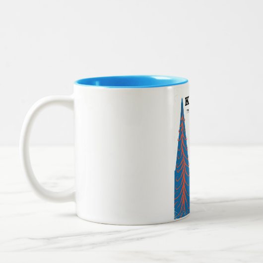 カンザス「ひまわり州」ヴィンテージ旅行ポスター ツートーンマグカップ (左)