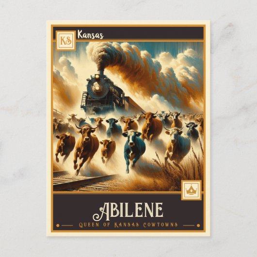 カンザス・アビリーン |ヴィンテージ ポストカード (正面)