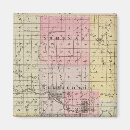 カンザス・エルズワース郡 マグネット (正面)