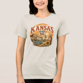 カンザス ヒストリック ルート66 ヴィンテージ トライブレンドTシャツ