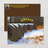 カンザス・ヘイバレス雪とフィールドのポストカード ポストカード (正面/裏面)