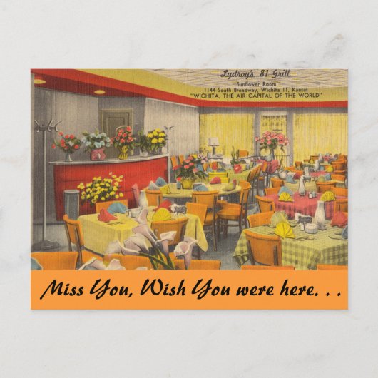 カンザス、リドロイズ81グリル、ウィチタ ポストカード (正面)