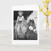 カンザス、c.1880 (b/wの写真)のアメリカのカウボーイ カード (黄色い花)