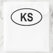 カンザス「KS」 楕円形シール (バッグ)