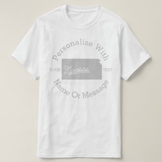 カンザスTパーソナライズされたシャツ州 Tシャツ (デザイン正面)