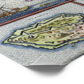 カンジア島の地図 ポスター (角)