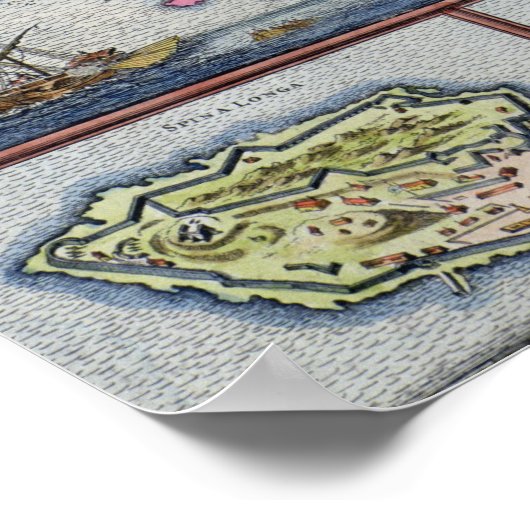 カンジア島の地図 ポスター (角)