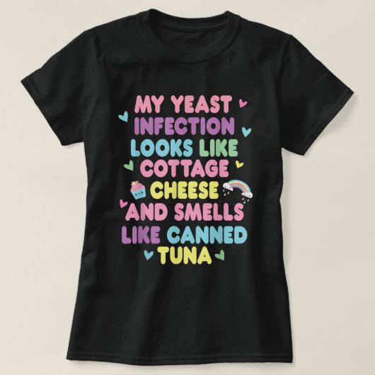 カンジダ感染症おもしろ大人ユーモアTシャツ Tシャツ (デザイン正面)