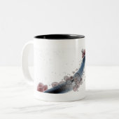 カンジダalbicansのWireframeの顕微鏡の概観 ツートーンマグカップ (正面左)