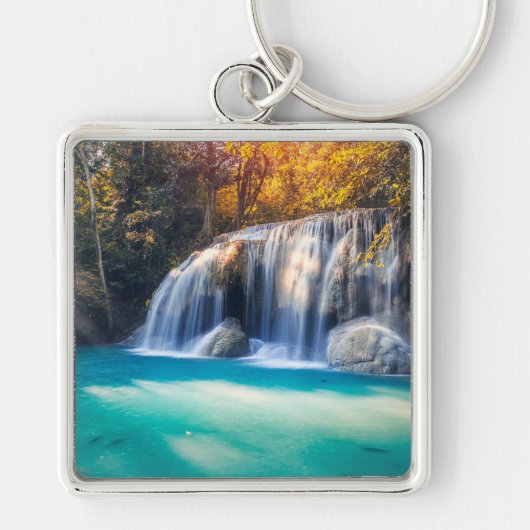 カンジャナブリ州タイのエラワンの滝 キーホルダー (正面)