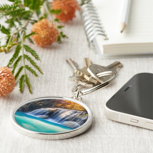 カンジャナブリ州タイのエラワンの滝 キーホルダー (側面)