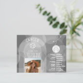 カンセルの星座写真カスタム誕生日 ポストカード (スタンド正面)