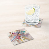 カンタタインパステル専攻の抽象芸術アート スクエアペーパーコースター (インサイチュ)